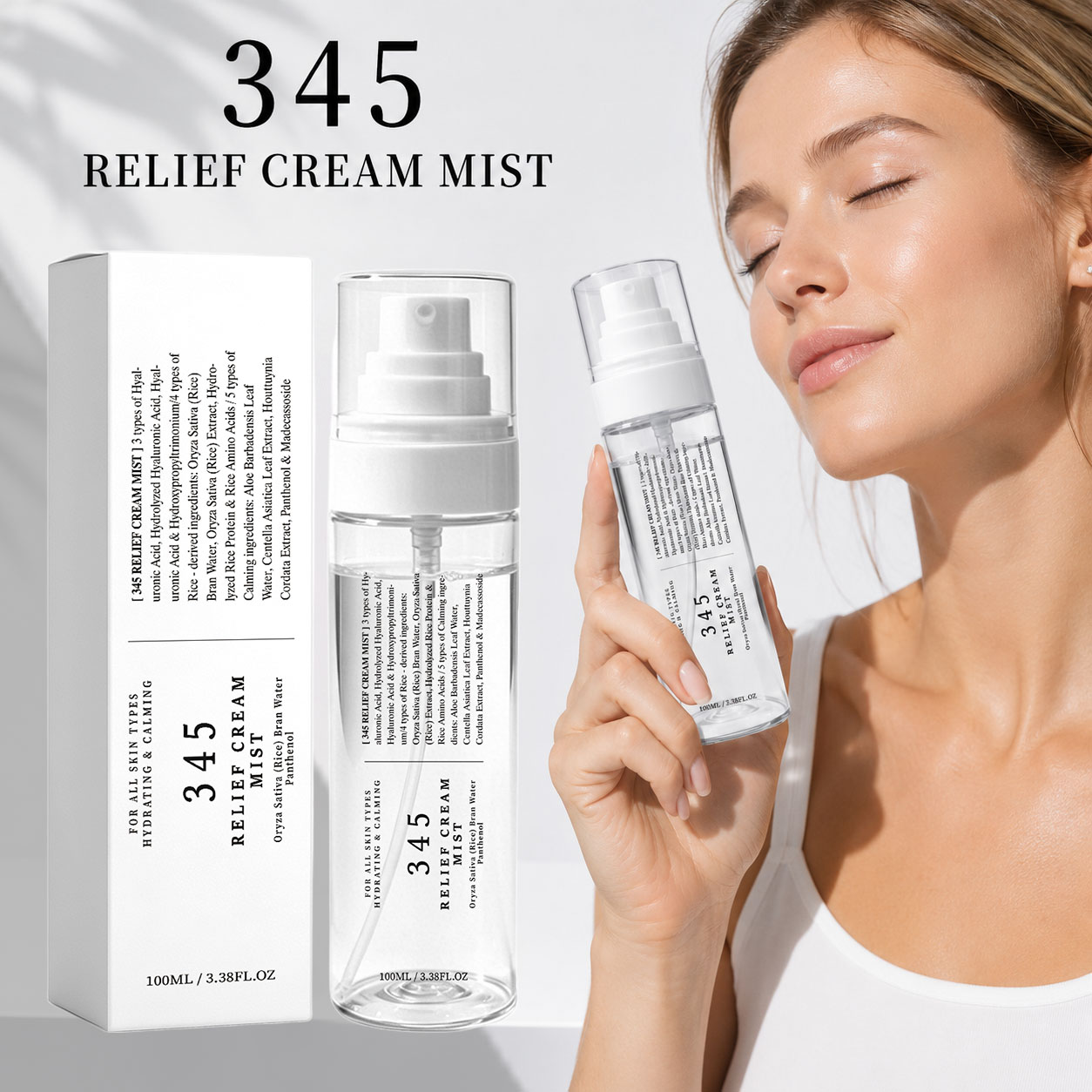 Korean Skincare Routine - 345 Relief Cream Mist Korean Skin